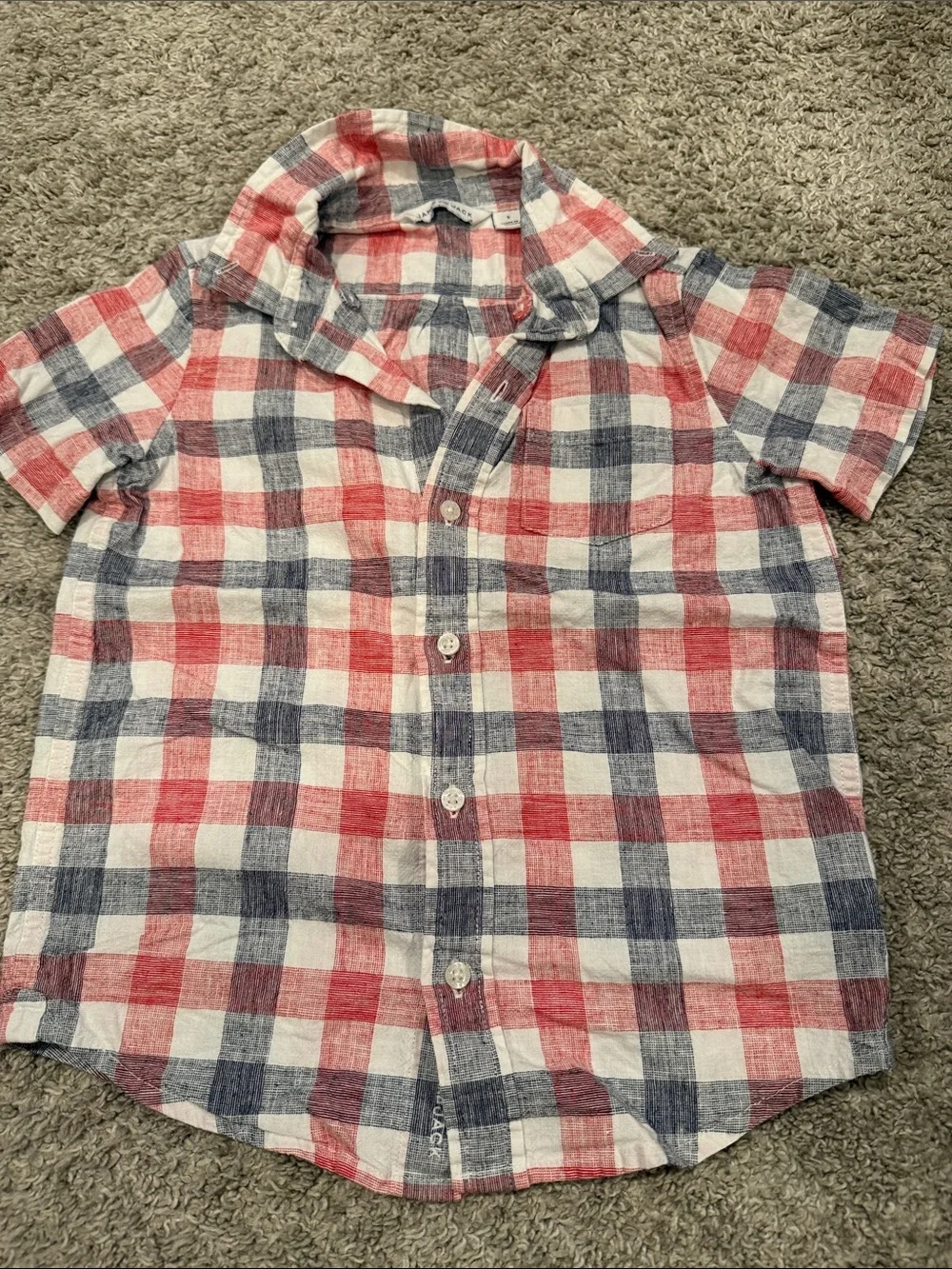 Janie and Jack Red, Blue & White Plaid Short Pajama Set